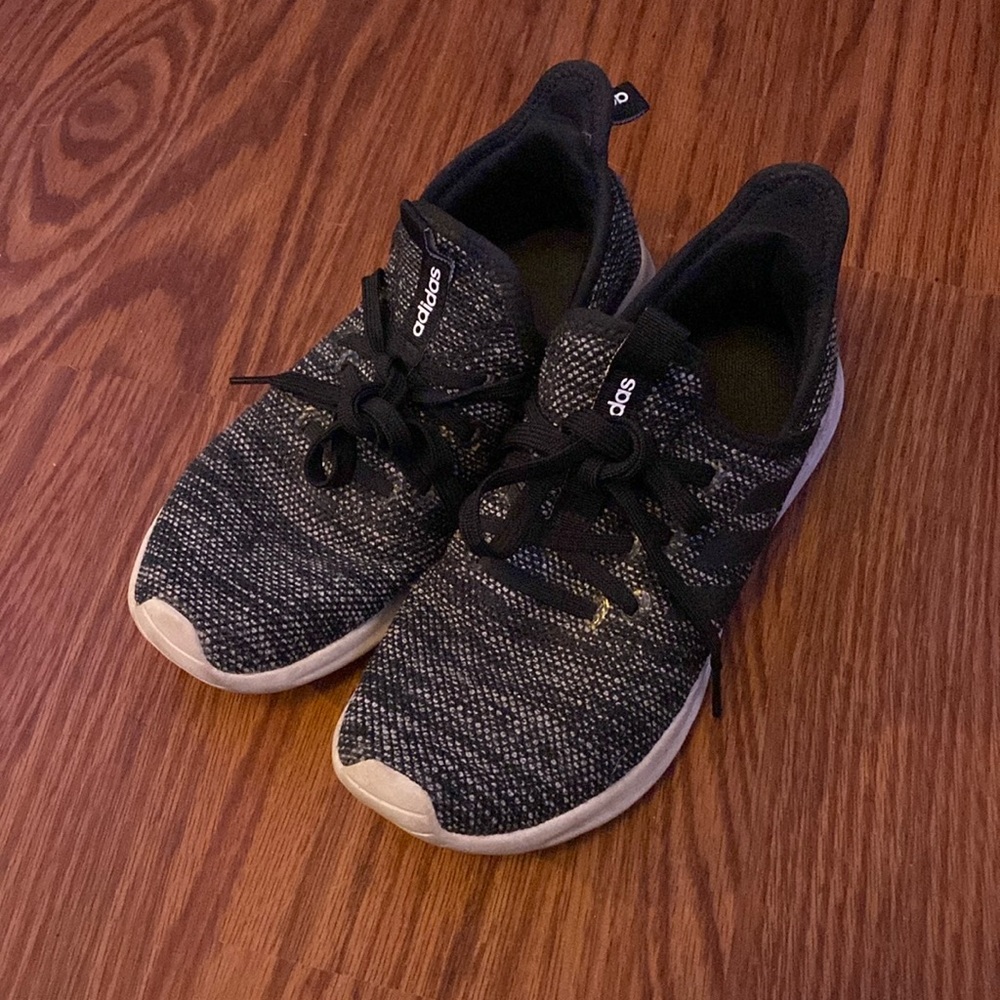 Adidas, size 6 1/2, black, grey, white